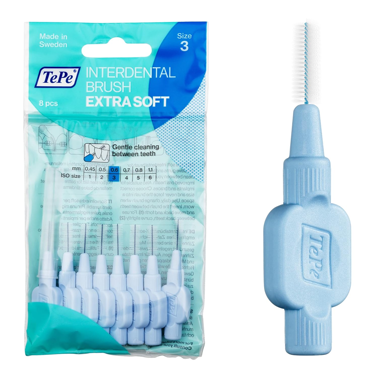 TEPE Interdental Brush Extra Soft, Supersoft Dental Brush for Teeth Cleaning, Pack